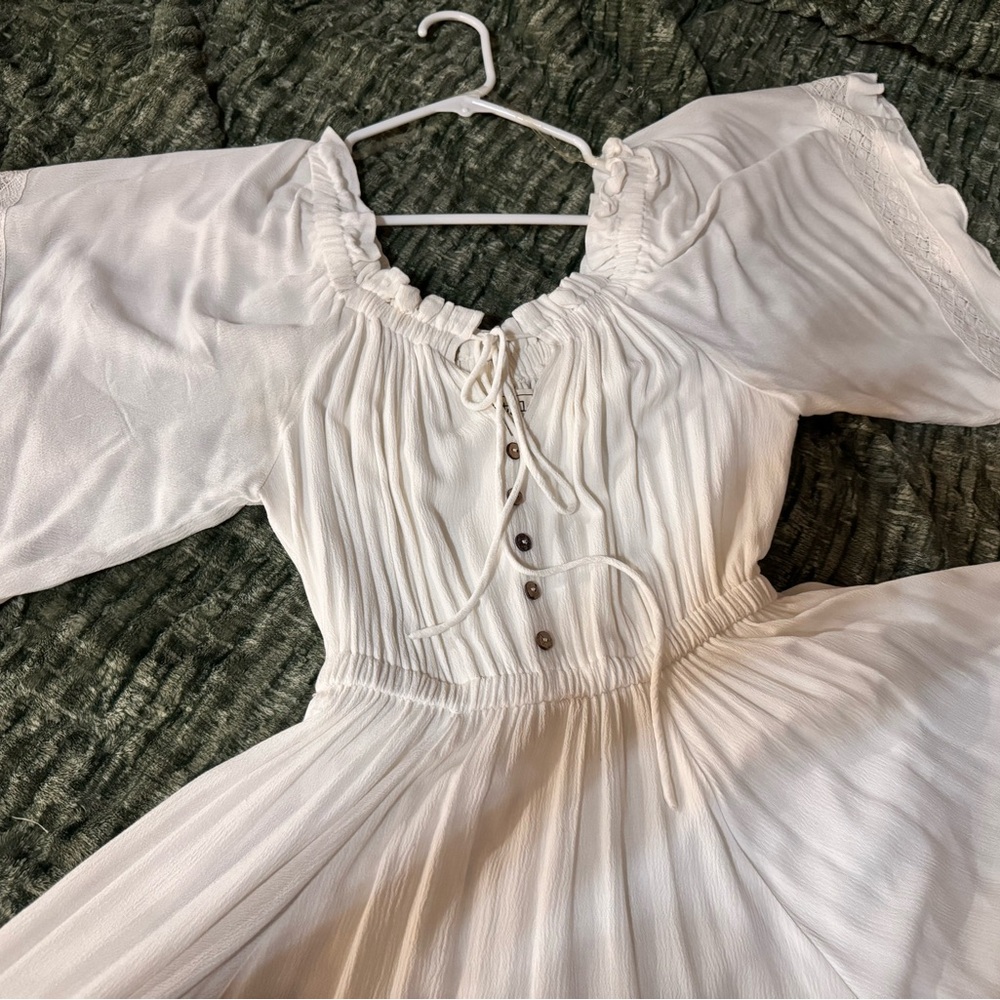Style Rack Cream Maxi Dress with Button Front - Picture 3 of 6